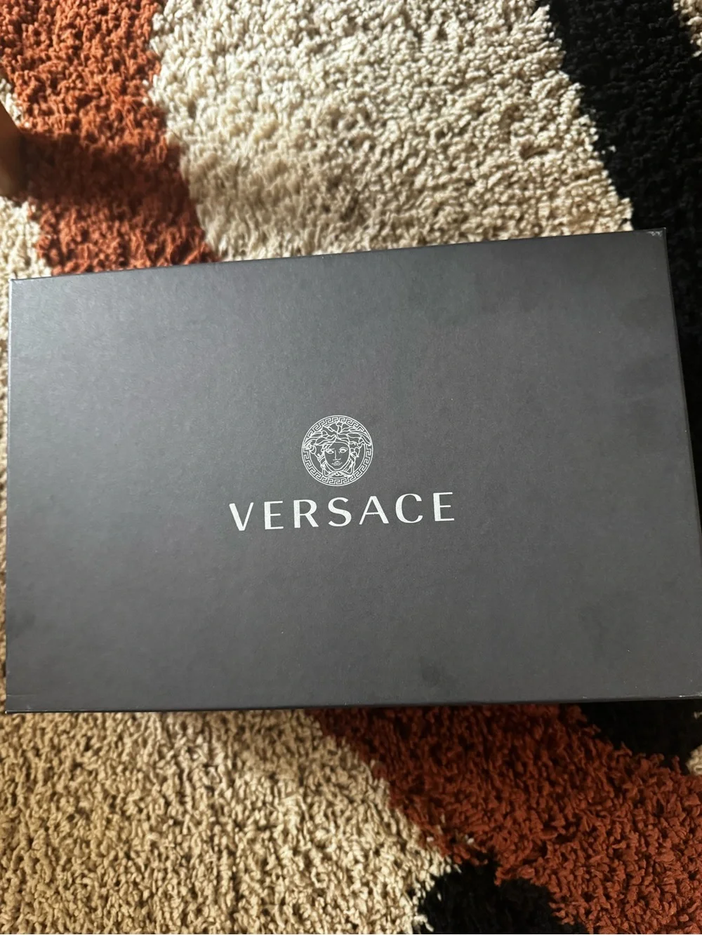 Versace Black Patent Slingback Pumps with Gold Medallion Detail